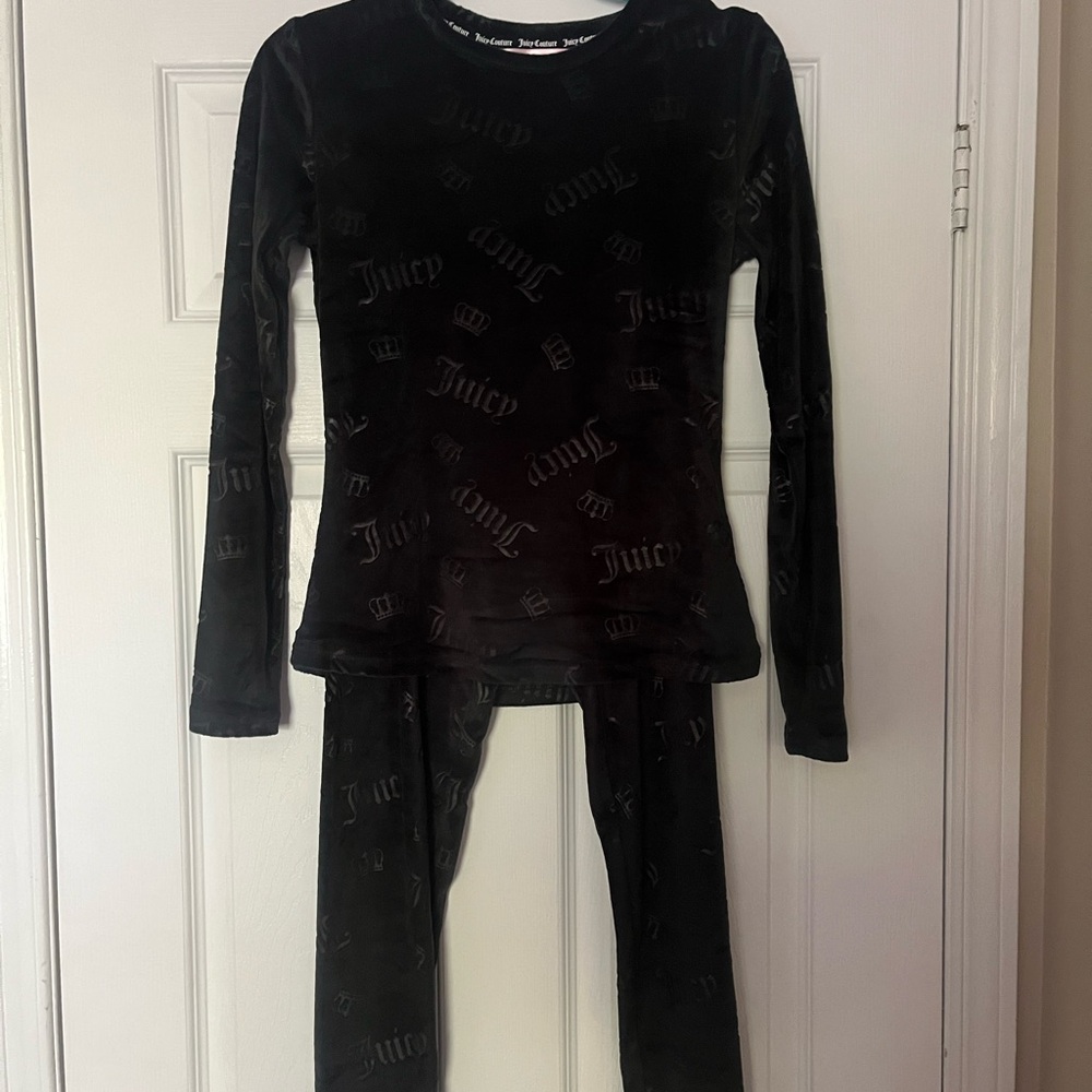 Juicy Couture Black Velour Pajama Set